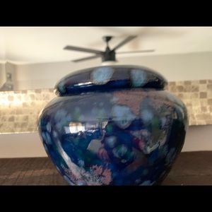 Flower pot URN lovely Blue Glaze for violets